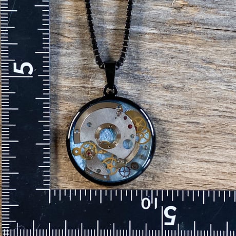 CLOPOA BLACK standard necklace solid blue【K0598】