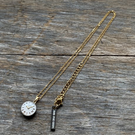 antique round dial necklace K18GP【K0968】