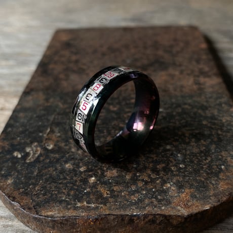 【new!!】CLOPOA BLACK flat date ring black×red (デイトリング) 19号 ボックス付【K0997】