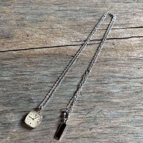 【K0664】antique square dial necklace"CITIZEN"