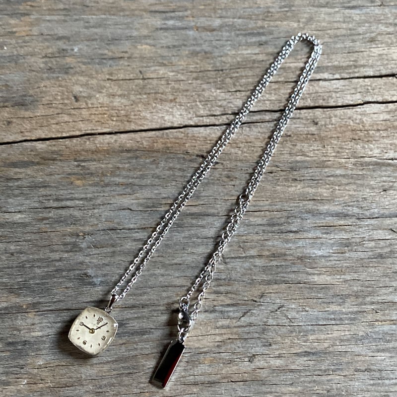 民族風　ネックレス　瑪瑙　銀製　アフガニスタン　チベット　PAT2007刻印 K0664】antique square dial necklace