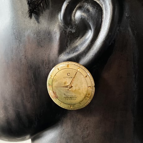 antique damage dial pierced earrings【K0527】