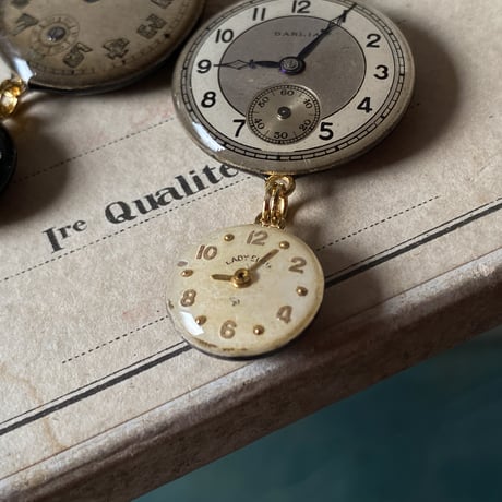 【企画展作品】antique double dial hook pierced earrings K18GP【something special/S0017】