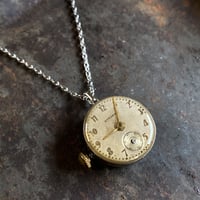 antique dial&movement reversible necklace 【K0571】