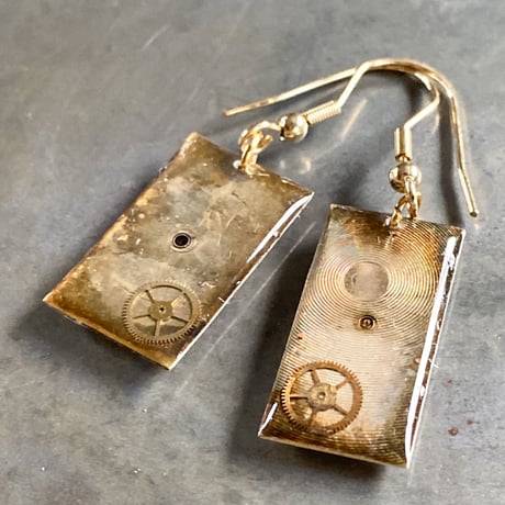 antique dial hook pierced earrings K18【K0505】