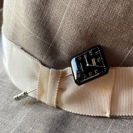 【企画展作品】antique square dial hatpin/lapelpin 【something special/S0029】
