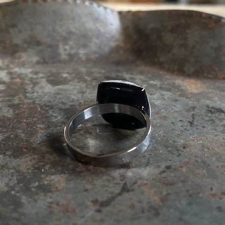 antique square dial ring "SWISS MADE" #13【K0767】