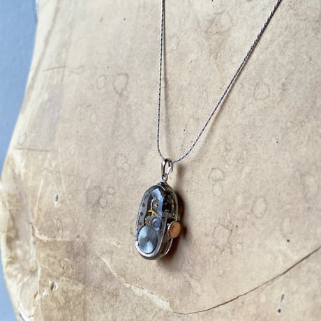 antique movement necklace“USA ELGIN”【K0741】