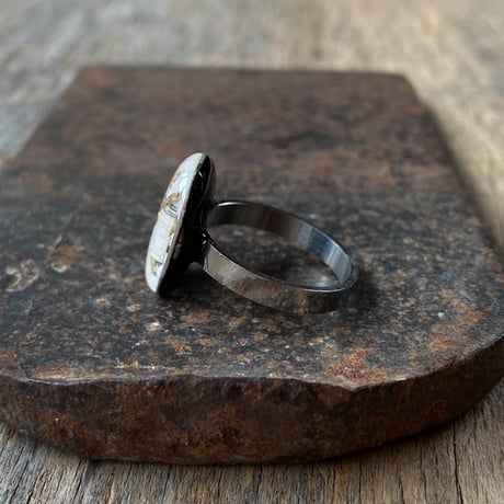 antique dial rectangle ring #14【K0973】