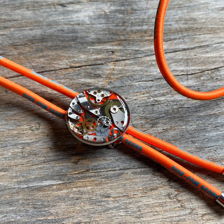 【K0638】 CLOPOA "NINE-FIVE GEARS" looptie necklace orange
