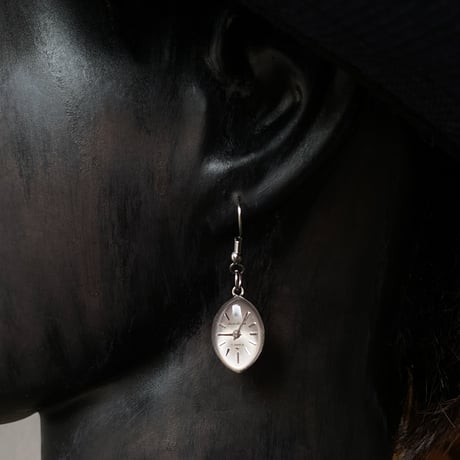 antique teardrop dial pierced earrings【K0774】