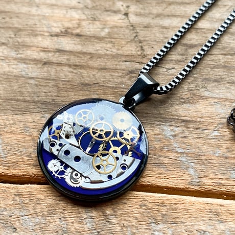 CLOPOA BLACK standard necklace blue【K0840】