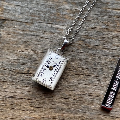 antique rectangle necklace "ELGIN" 【K0969】