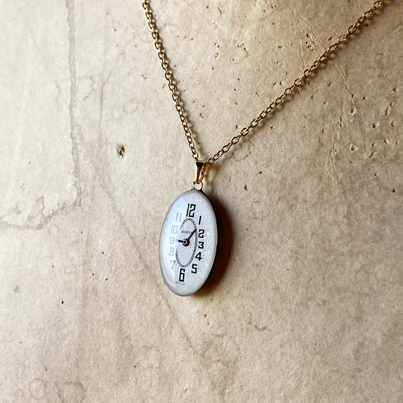 antique oval dial necklace K18GP 【K0880】 | 9時5分