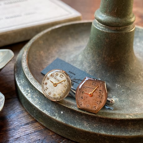 antique dial asymmetry cufflinks【K0824】