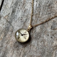 【new!!】antique round dial necklace K18GP 【K1016】