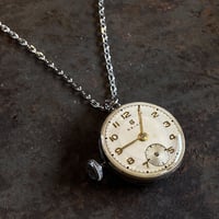 antique dial&movement reversible necklace "seikosha"【K0539】