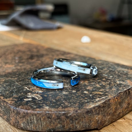 【企画展作品】CLOPOA standard 2way earcuff&rings “marine color”2本セット 【something special/S0031】