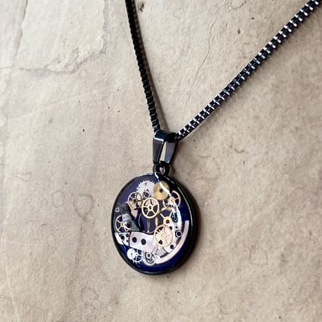 CLOPOA BLACK standard necklace blue【K0840】