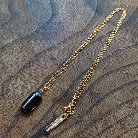 antique rectangle necklace K18GP "ELGIN" 【K0827】