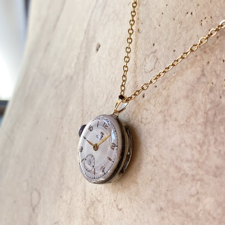 antique dial&movement necklace K18GP【K0826】