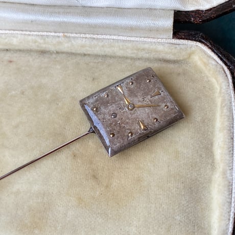 【企画展作品】antique square dial hatpin/lapelpin 【something special/S0025】