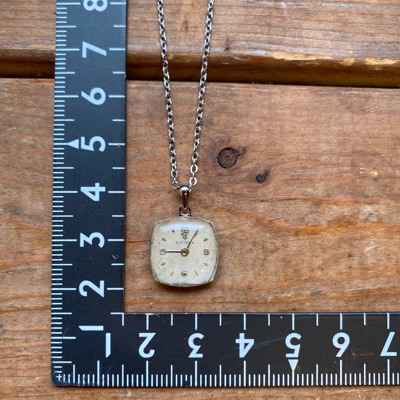 K0664】antique square dial necklace