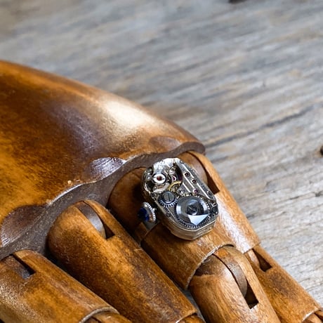 antique movement ring #14(sapphire crown)/ボックス付【K0712】
