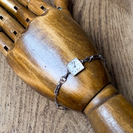 antique square dial stainless bracelet 【K0886】