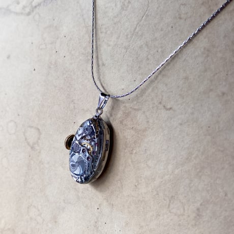 antique movement necklace "HAMILTON" 【K0812】
