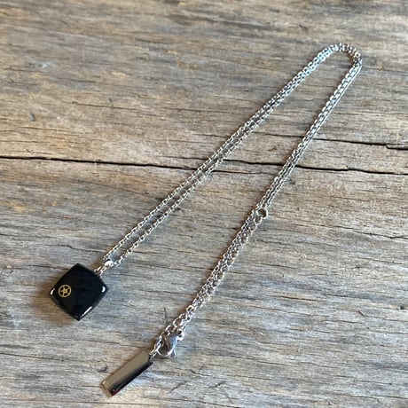 antique square dial necklace "TAVANNES"【K0733】