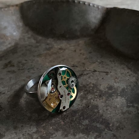 【K0635】 CLOPOA drops ring large green 17号