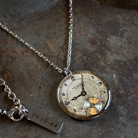 antique round dial necklace 【K0556】