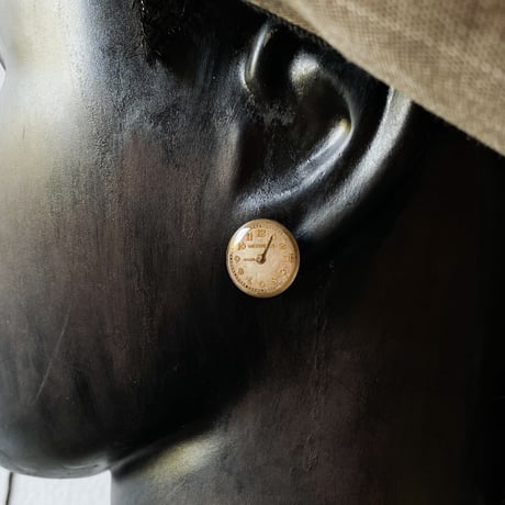 antique small round dial earrings【K0851】