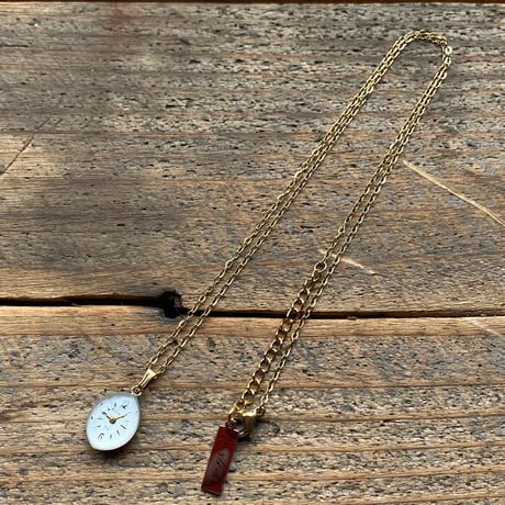 antique teardrop dial necklace K18GP "BLOVA"【K0869】