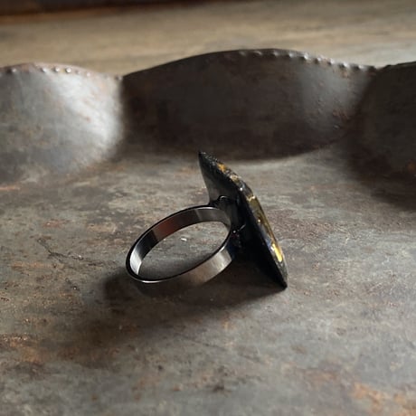 antique square dial ring " eastern europe" #13.5 (ボックス付)【K0717】