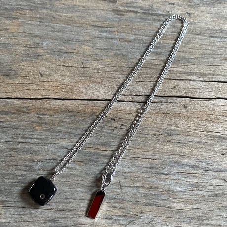 【K0664】antique square dial necklace"CITIZEN"