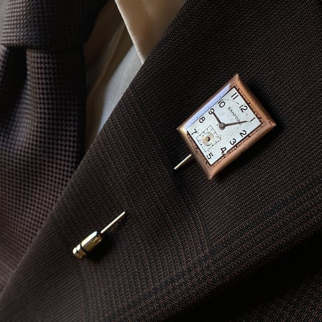 【企画展作品】antique square dial hatpin/lapelpin 【something special/S0028】