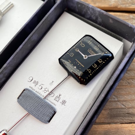 antique black dial hatpin/lapel pin(ボックス付)【K0828】