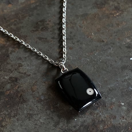 antique tonneau dial necklace "ELGIN" 【K0780】