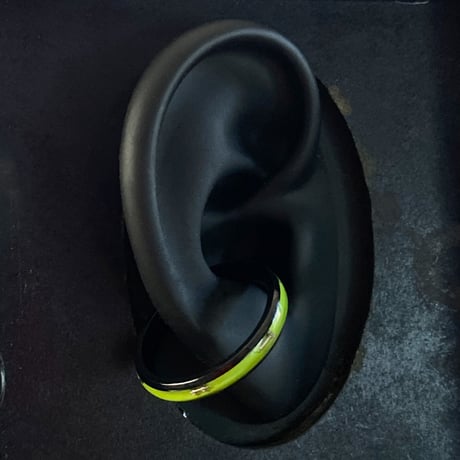 CLOPOA BLACK large 2way earcuff&rings light green #22【K0866】