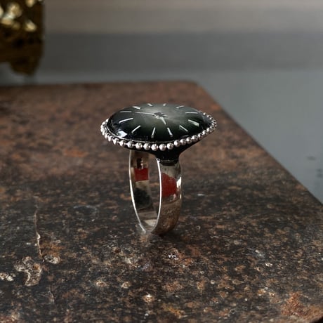 【企画展作品】antique lightgreen dial ring "ORIENT" SV925 #9【something special/S0015】