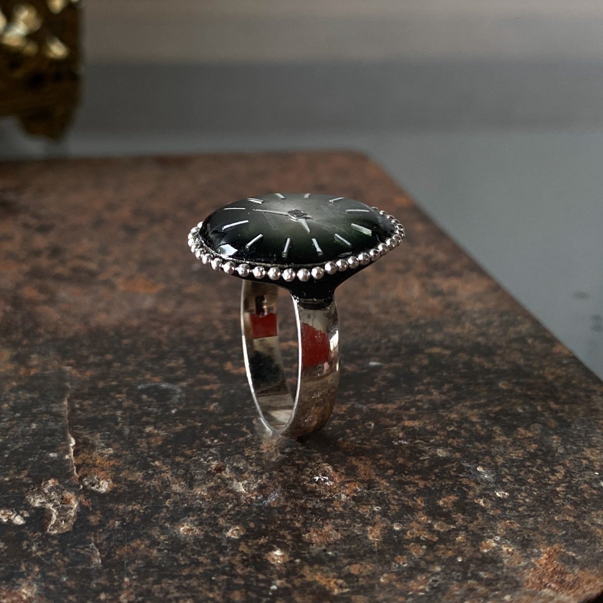 企画展作品】antique lightgreen dial ring 