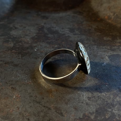 antique square dial ring #14 (ボックス付)【K0730】