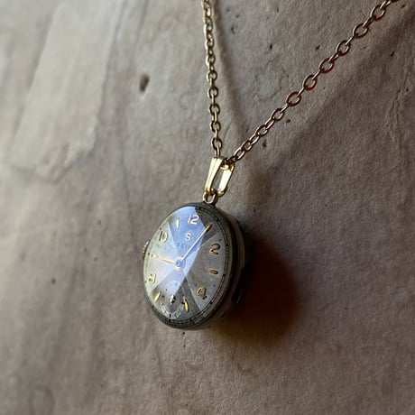 antique dial&movement necklace K18GP【K0867】