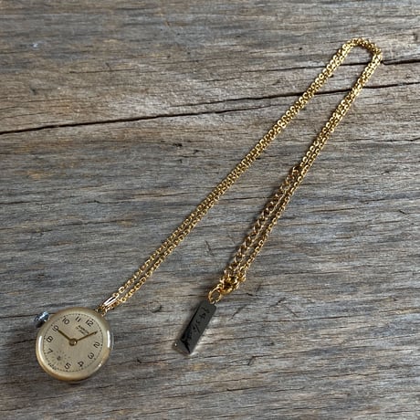 【K0624】 antique dial&movement necklace K18GP