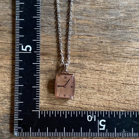 antique tonneau dial necklace "ELGIN" 【K0780】