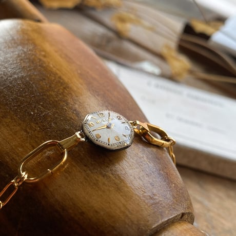 antique octagon dial bracelet "BULOVA"【K0820】