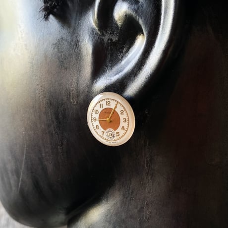 【企画展作品】antique round dial pierced earrings【something special/S0023】