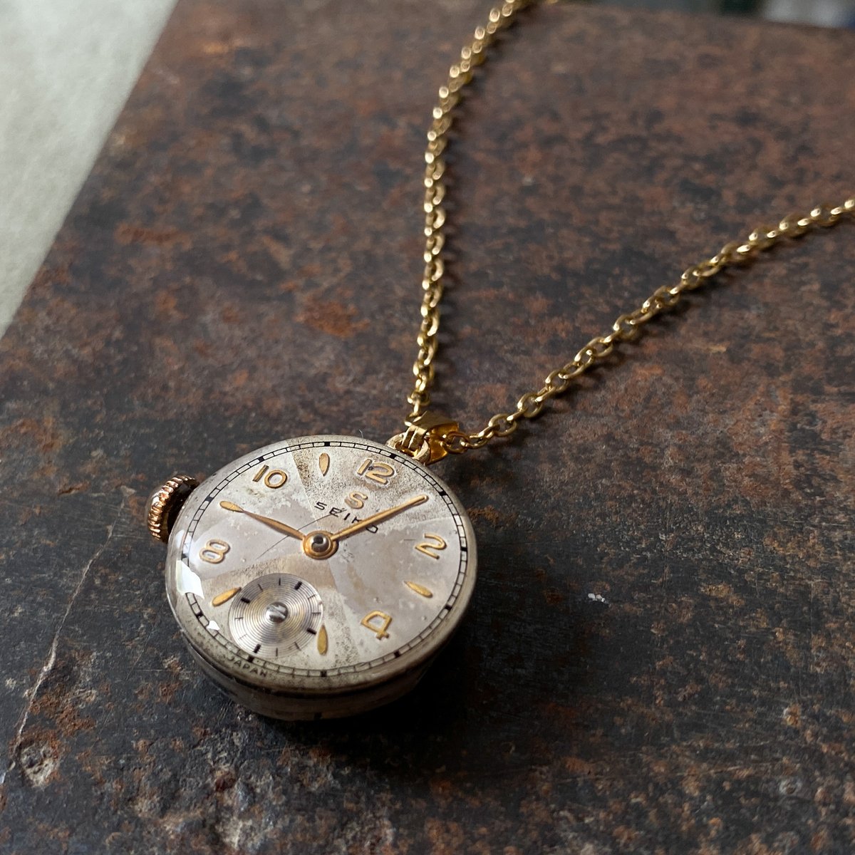 antique dial&movement necklace K18GP【K0867】 | 9